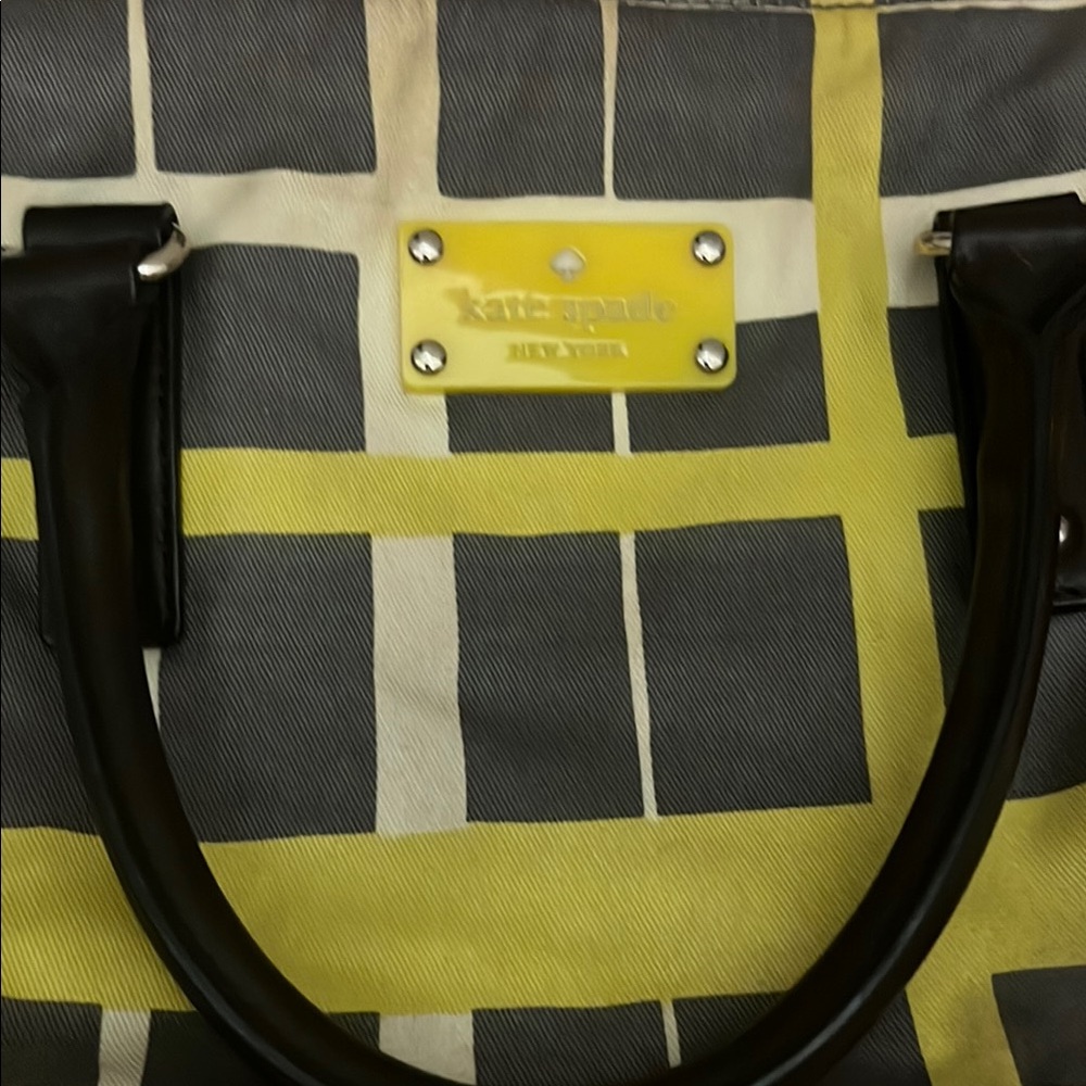 Kate Spade Yellow and Black Striped Tote